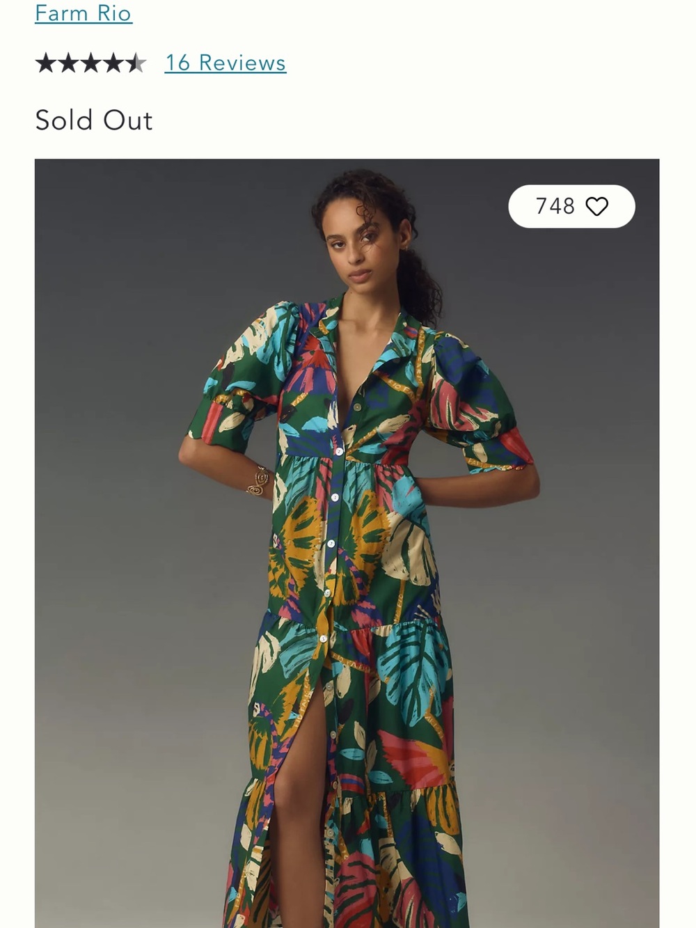 Farm Rio Anthropologie maxi dress - Picture 4 of 6